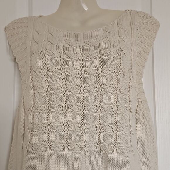 Zara Sweater Mini Sleeveless Dress Small Off White - Picture 6 of 16